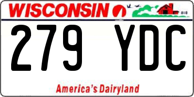 WI license plate 279YDC