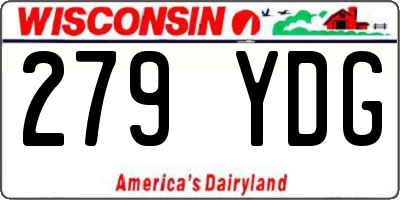WI license plate 279YDG