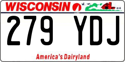 WI license plate 279YDJ