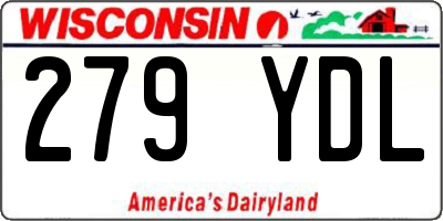 WI license plate 279YDL