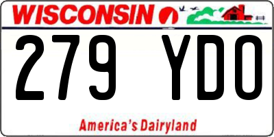WI license plate 279YDO