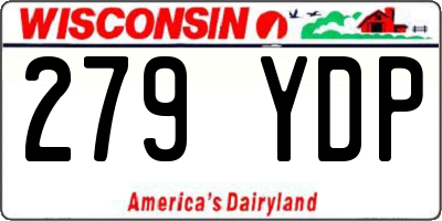 WI license plate 279YDP