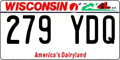 WI license plate 279YDQ