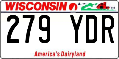 WI license plate 279YDR
