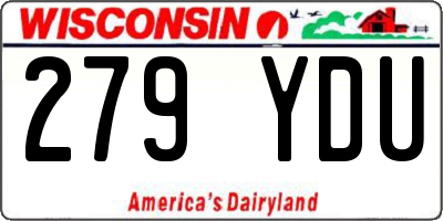 WI license plate 279YDU