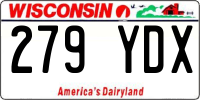 WI license plate 279YDX