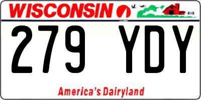 WI license plate 279YDY