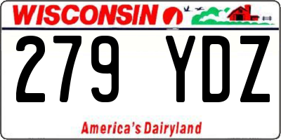 WI license plate 279YDZ