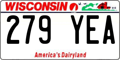 WI license plate 279YEA