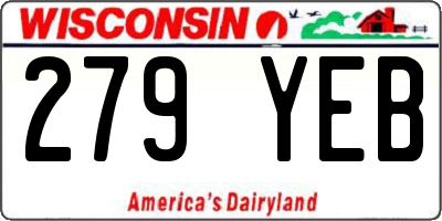 WI license plate 279YEB