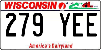 WI license plate 279YEE