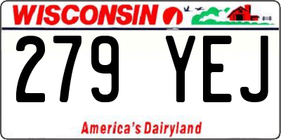 WI license plate 279YEJ