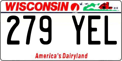 WI license plate 279YEL