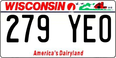 WI license plate 279YEO