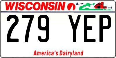 WI license plate 279YEP
