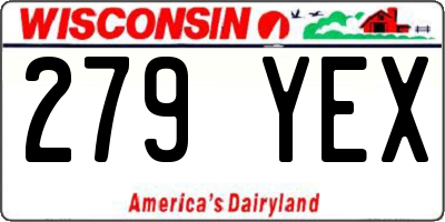 WI license plate 279YEX