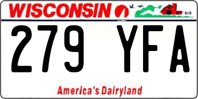 WI license plate 279YFA