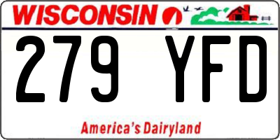 WI license plate 279YFD