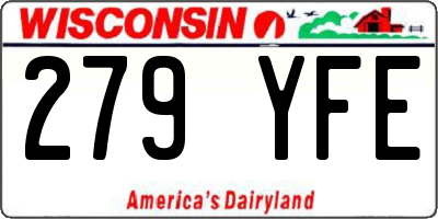 WI license plate 279YFE
