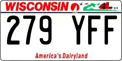 WI license plate 279YFF