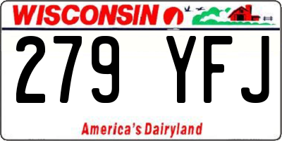 WI license plate 279YFJ