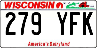 WI license plate 279YFK
