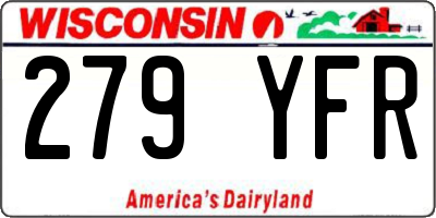 WI license plate 279YFR