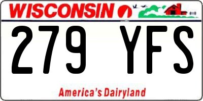 WI license plate 279YFS