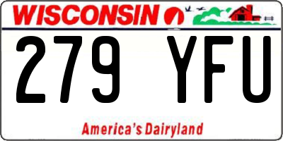 WI license plate 279YFU