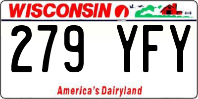 WI license plate 279YFY