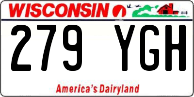 WI license plate 279YGH