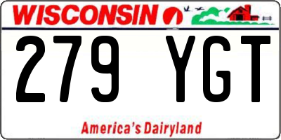WI license plate 279YGT