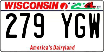 WI license plate 279YGW