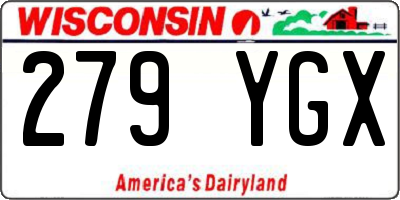 WI license plate 279YGX