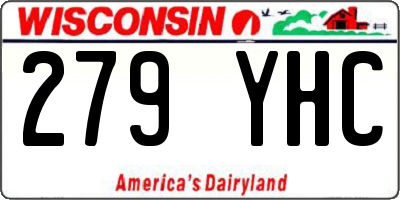 WI license plate 279YHC