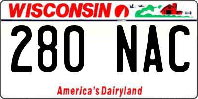 WI license plate 280NAC