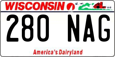 WI license plate 280NAG