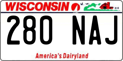 WI license plate 280NAJ