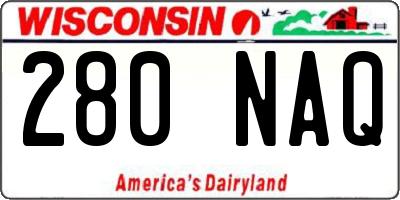 WI license plate 280NAQ