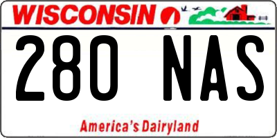 WI license plate 280NAS