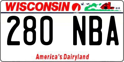WI license plate 280NBA
