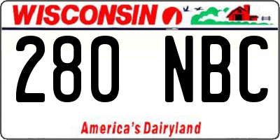WI license plate 280NBC