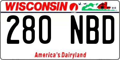 WI license plate 280NBD