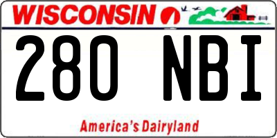 WI license plate 280NBI