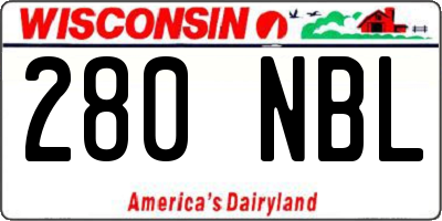 WI license plate 280NBL
