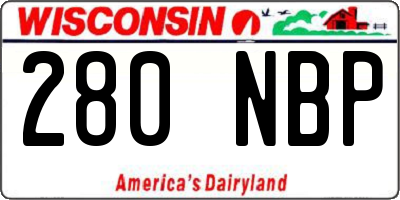 WI license plate 280NBP