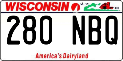 WI license plate 280NBQ