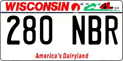 WI license plate 280NBR