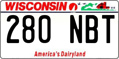 WI license plate 280NBT