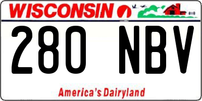 WI license plate 280NBV